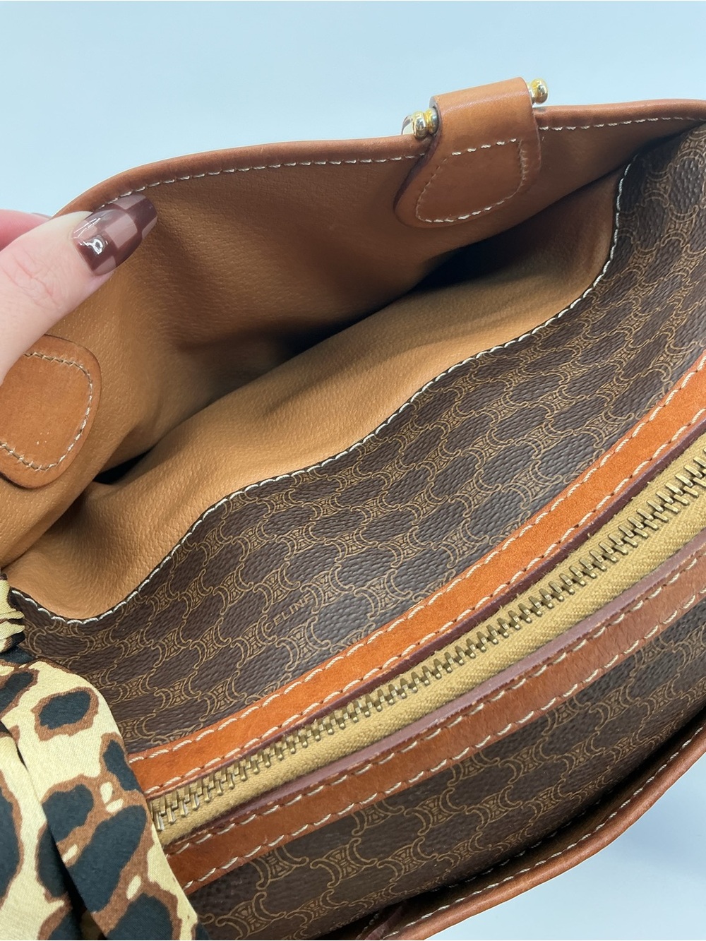 Celine Vintage Macadam Boston 35 Brown Monogram Leather Handbag - Picture 14 of 15